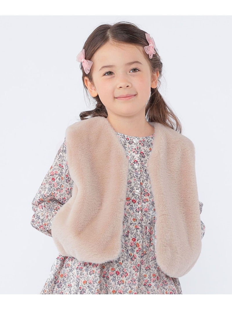 【SALE／30%OFF】SHIPS KIDS SHIPS KIDS:100~140cm / フェイクファー リバティ ベスト シップス ジャケット・アウター その他のジャケット・アウター ベージュ ホワイト【RBA_E】【送料無料】