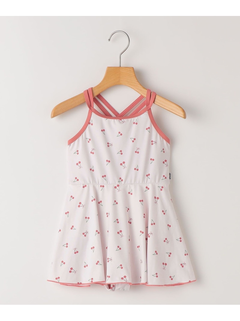 SHIPS KIDS SHIPS KIDS:90~130糎 /ガールズ 刷り上げる スイムウェア シップス 水泳着・スイムグッズ 水泳着 白いこと サクラ色【貨物輸送無料】