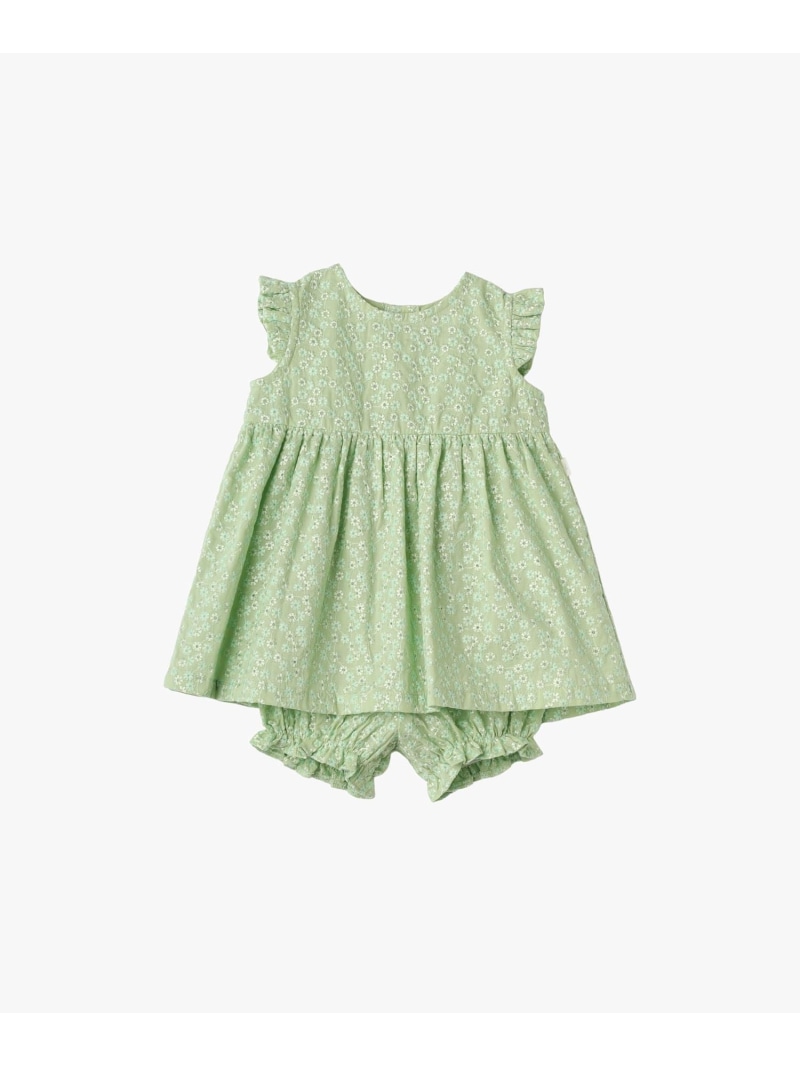 agnes b. ENFANT ベビー コットン ノースリーブ ワンピース アニエスベー ワンピース・ドレス ワンピース グリーン【送料無料】| Fashion Kids