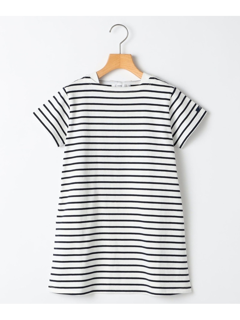 SHIPS KIDS SHIPS KIDS:140~150cm / ボーダー ワンピース シップス ワンピース・ドレス ワンピース ホワイト【送料無料】