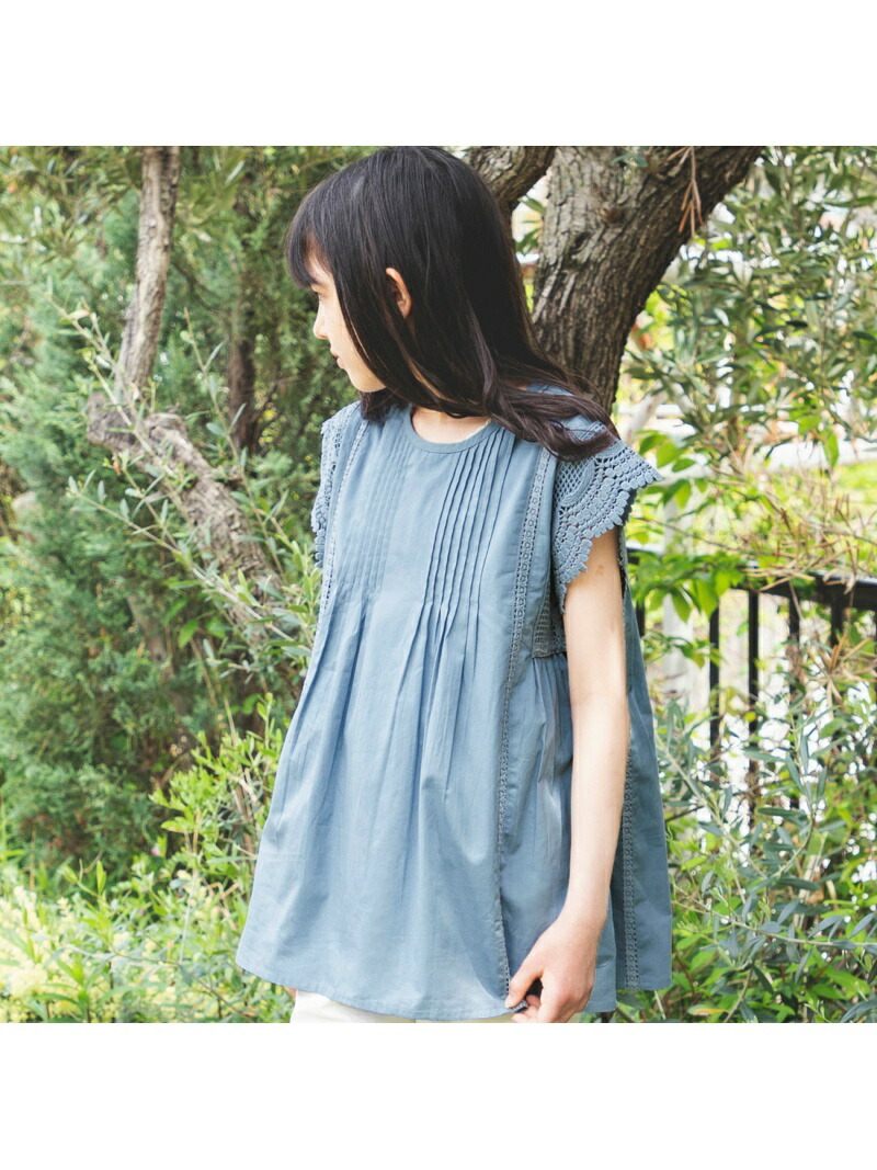 Branshes 袖レースブラウス ワンピース ブランシェス Branshes 袖レースブラウス ワンピース ブランシェス