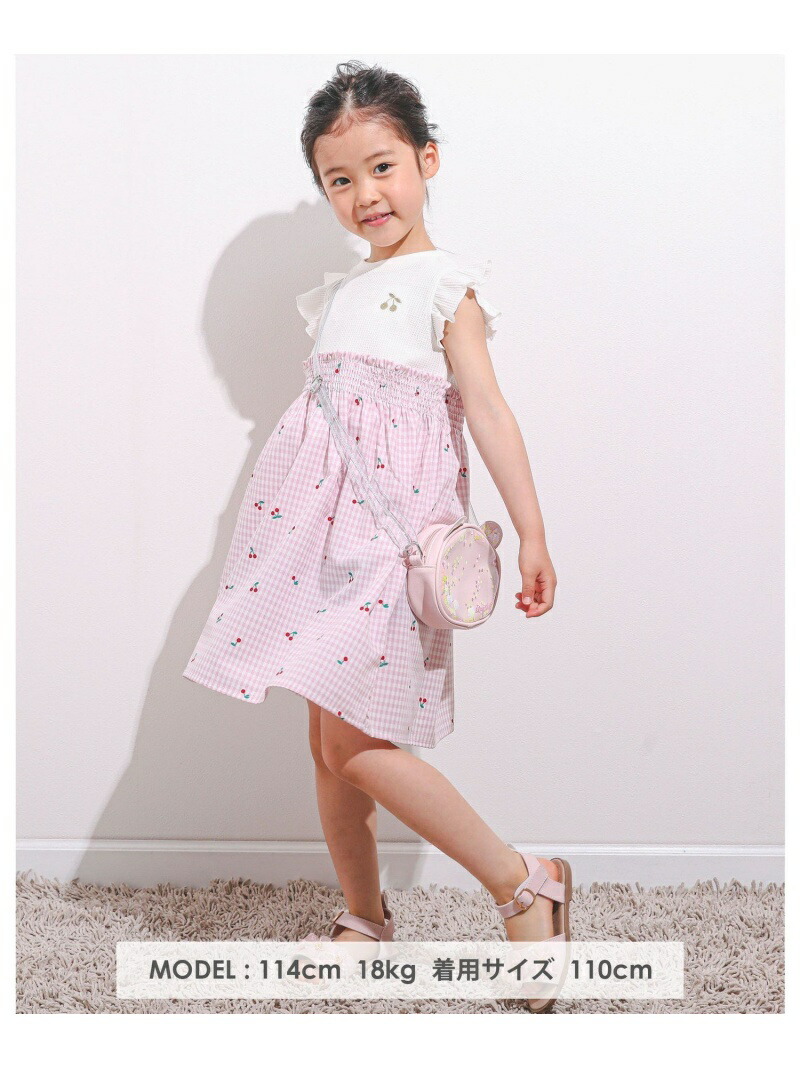 Slap Slip プリント チェリー アイスクリーム ワンピース 切り替え 80 130cm 花柄