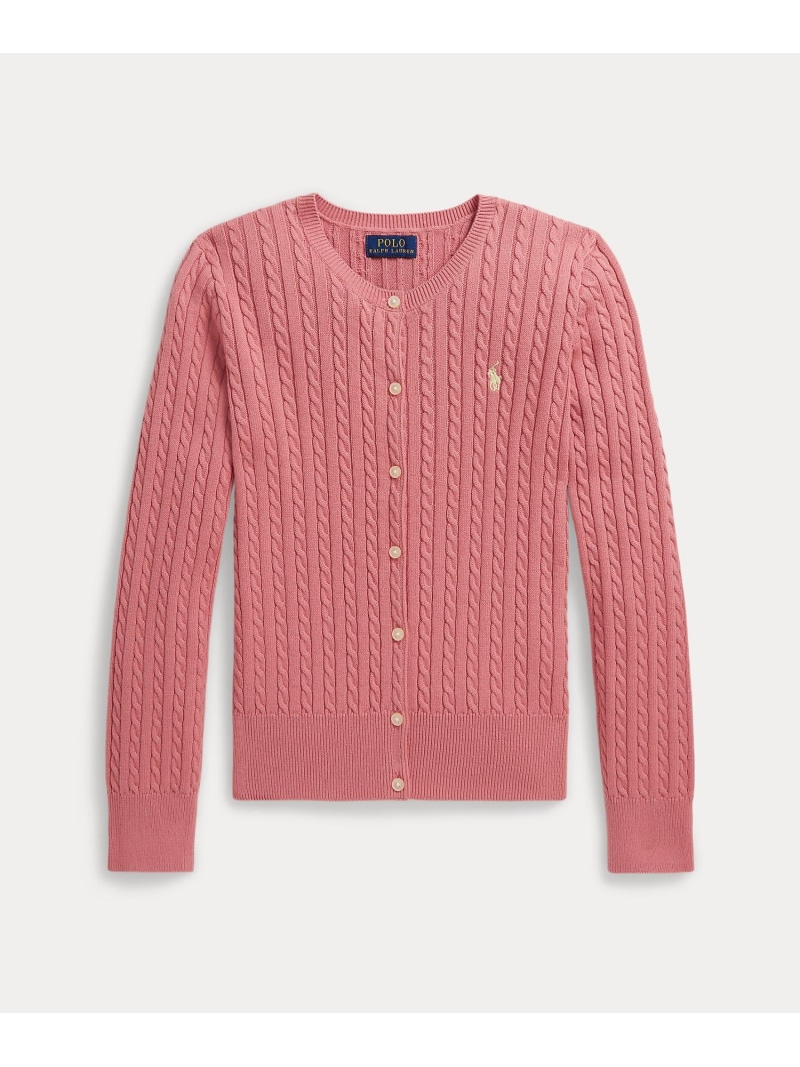 POLO RALPH LAUREN (ガールズ 7才~16才)ミニ有線テレビ 綿織物 ジレー ラルフローレン トップス ジレー サクラ色【貨物輸送無料】