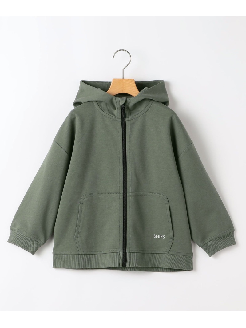 SHIPS KIDS SHIPS KIDS:140~160cm /＜抗菌・防臭＞ファンクション ジップ パーカ シップス トップス パーカー・フーディー カーキグリーン ブラック【先行予約】*【送料無料】｜ Fashion Kids