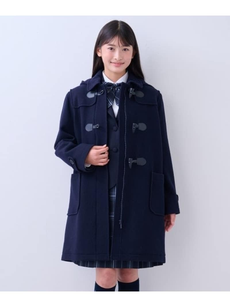 pom ponette junior 【卒服】【軽量キルティング裏地】 ダッフルコート ナルミヤオンライン ジャケット・アウター ダッフルコート ネイビー【送料無料】