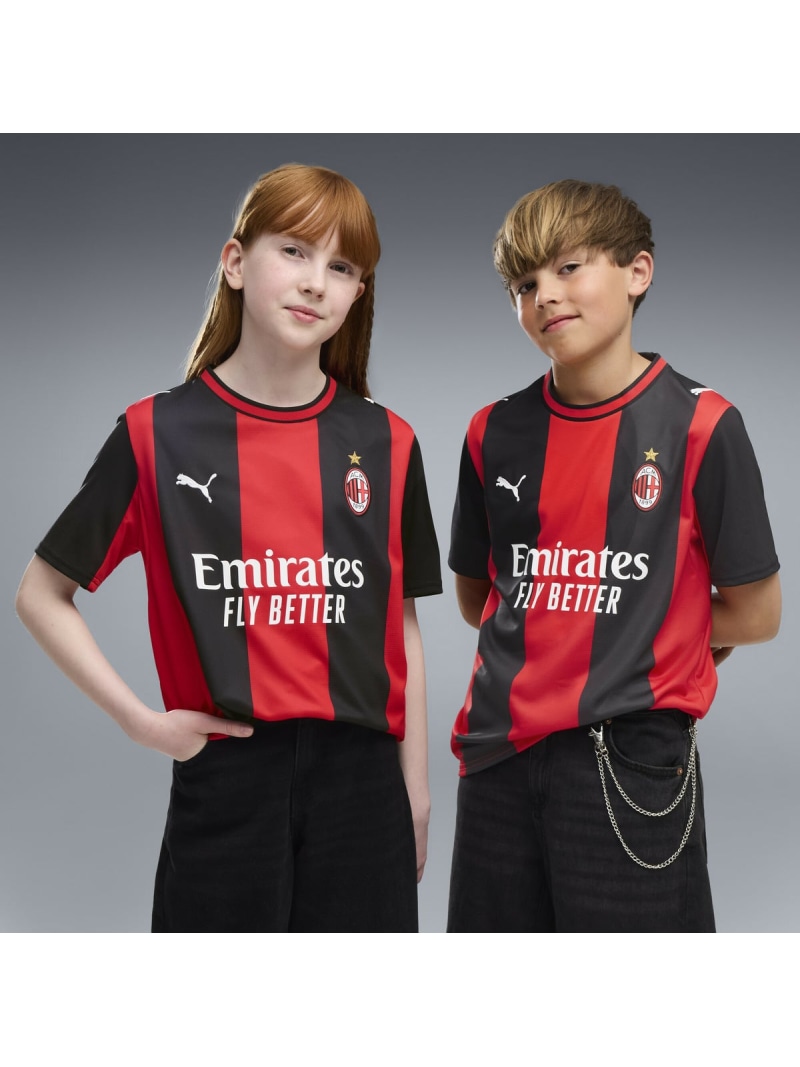 PUMA キッズ 2026-27 ACミラン 養護ホーム 写し物 制服 128-164珊 ACM Home Jersey Replica Jr ピューマ 運動競技・アウトドア装置 余分の物の運動競技・アウトドア装置 黒いこと【貨物輸送無料】