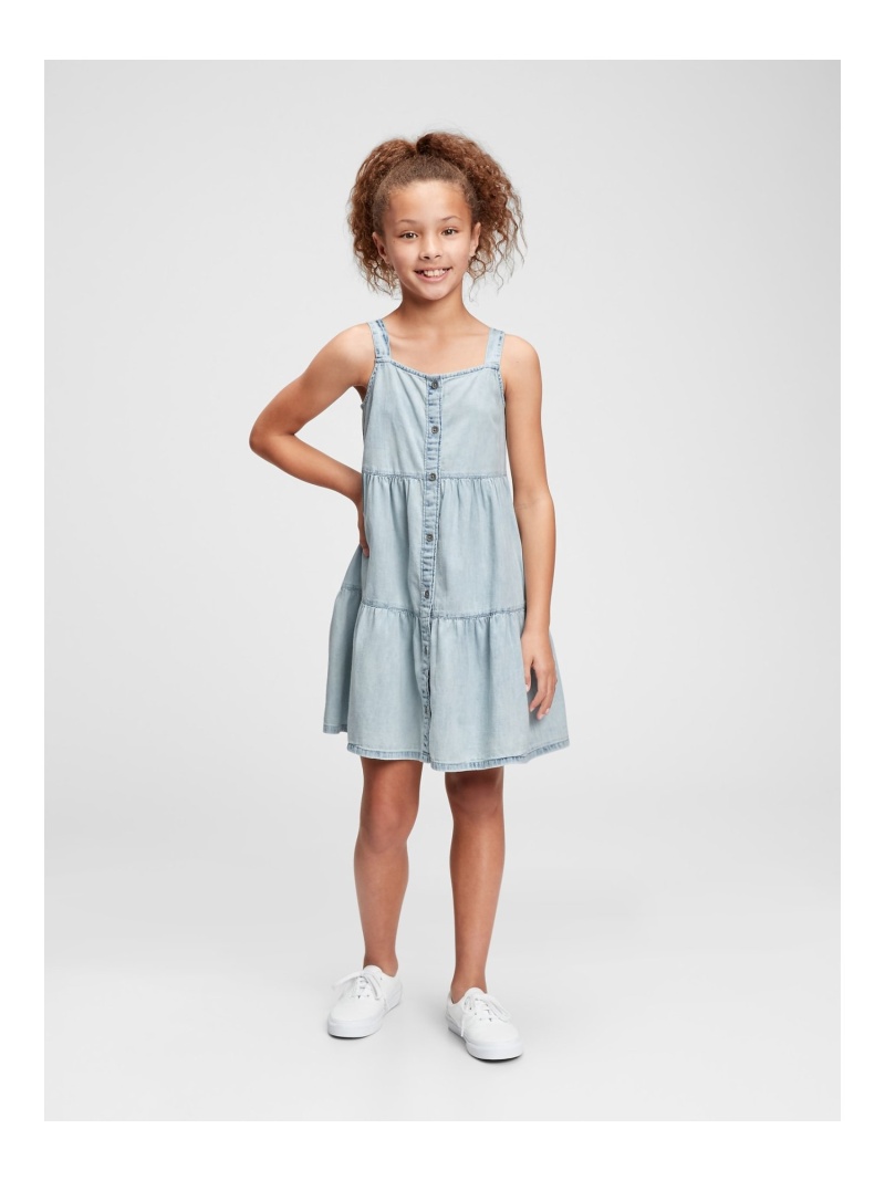 楽天市場 Sale 50 Off Gap K デニムティアードワンピース キッズ ギャップ ワンピース キッズワンピース ブルー Rba E Rakuten Fashion Kids