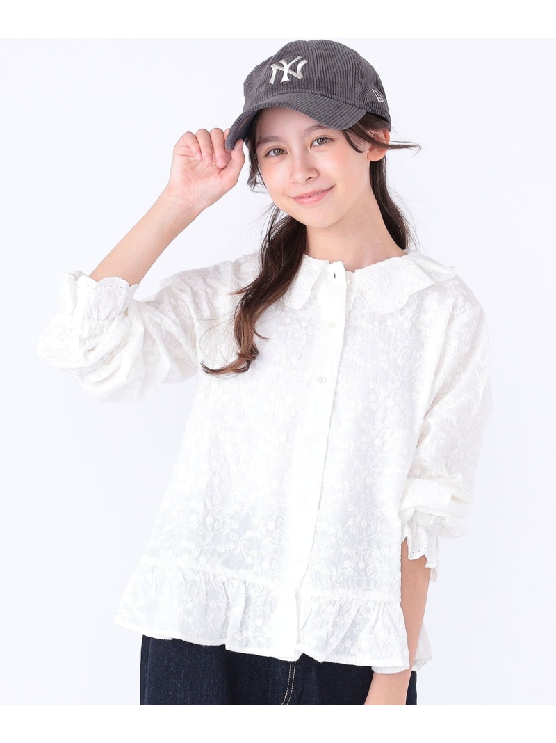 【SALE／30%OFF】SHIPS KIDS SHIPS KIDS:140~150cm /刺繍 フリルカラー ブラウス シップス トップス シャツ・ブラウス ベージュ【RBA_E】【送料無料】