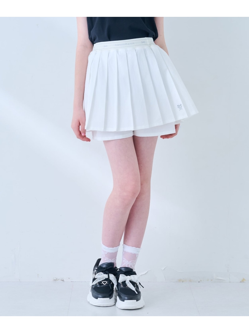 【SALE／30%OFF】mezzo piano Junior 【吸水速乾・耐塩素加工】ウエストリブプリーツショートパンツ ナルミヤオンライン パンツ その他のパンツ ホワイト【RBA_E】【送料無料】｜ Fashion Kids