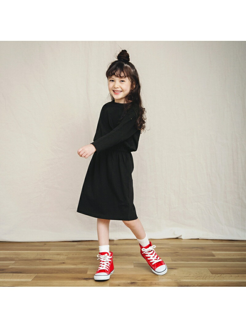 Branshes 後ろスリット長袖ワンピース ワンピース ブランシェス Branshes 後ろスリット長袖ワンピース ワンピース ブランシェス