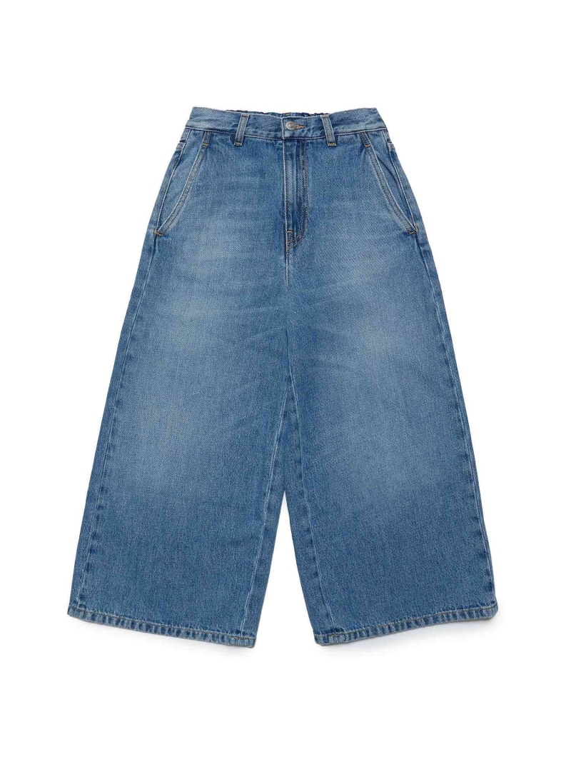 【SALE／67%OFF】MM6 Maison Margiela MM6 Maison Margiela エムエムシックス Kids & Junior ワイドデニムパンツ シフォン パンツ ジーンズ・デニムパンツ ブルー【RBA_E】【送料無料】