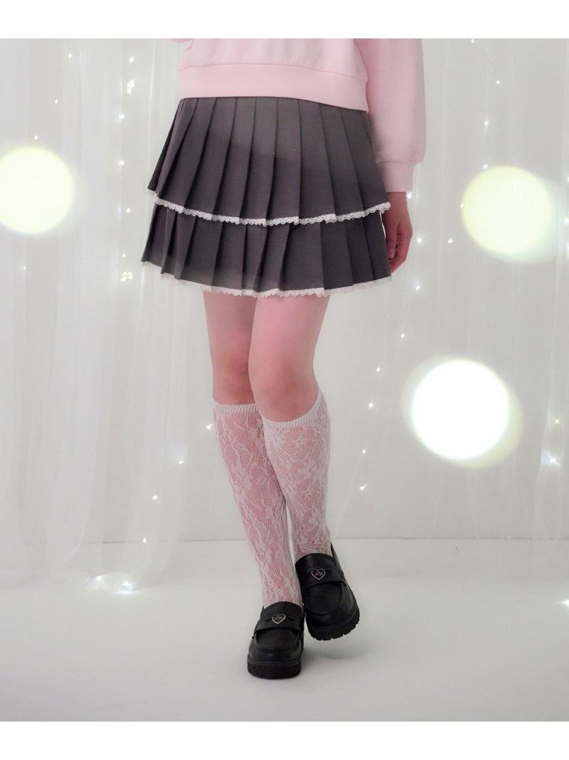 【SALE／50%OFF】mezzo piano Junior トリムレース2段プリーツスカパン ナルミヤオンライン パンツ その他のパンツ グレー【RBA_E】【送料無料】｜ Fashion Kids