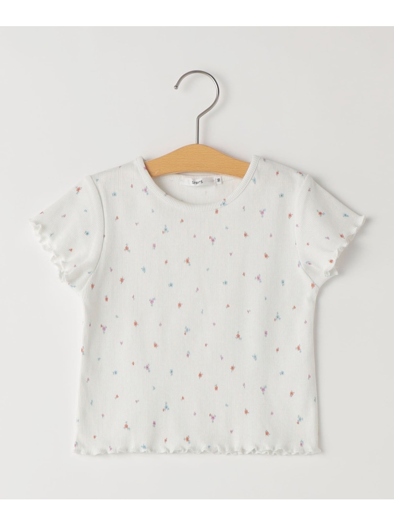 SHIPS KIDS SHIPS KIDS:80~90cm /フラワー テキスタイル リブTシャツ シップス トップス カットソー・Tシャツ ホワイト【送料無料】 4,752円