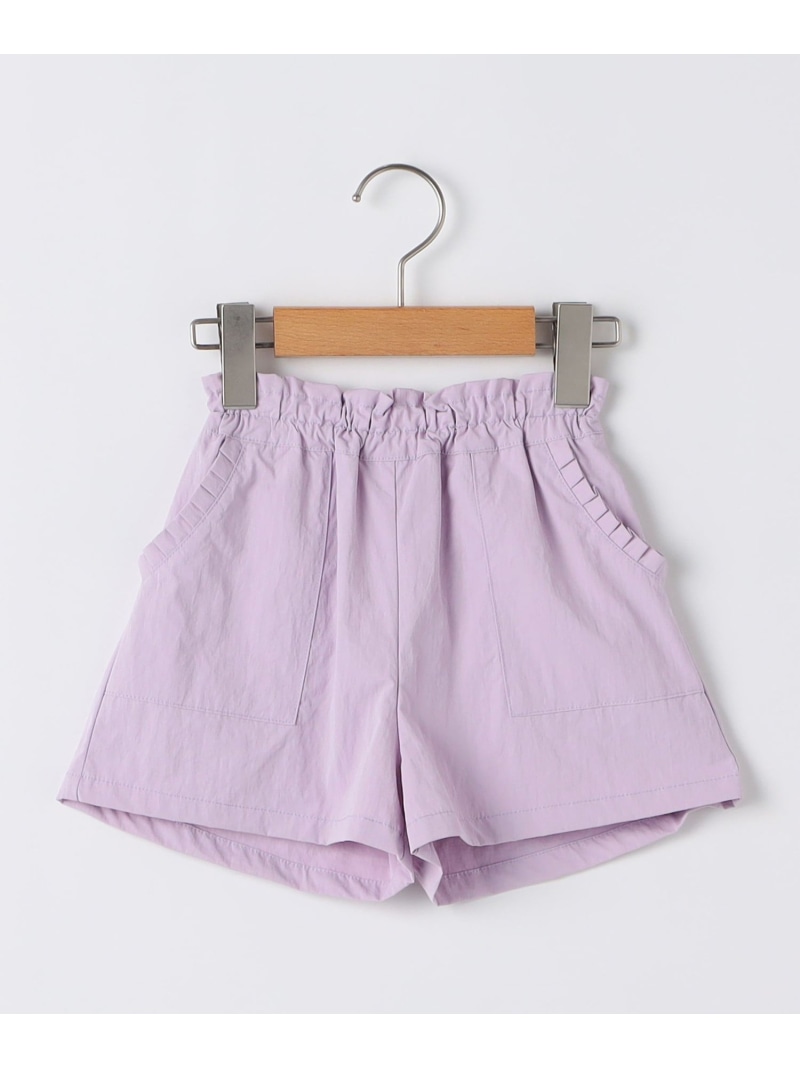 SHIPS KIDS SHIPS KIDS:80~90cm /＜接触冷感/UVカット＞フリル デイリー ショーツ シップス パンツ キュロット パープル ベージュ【送料無料】