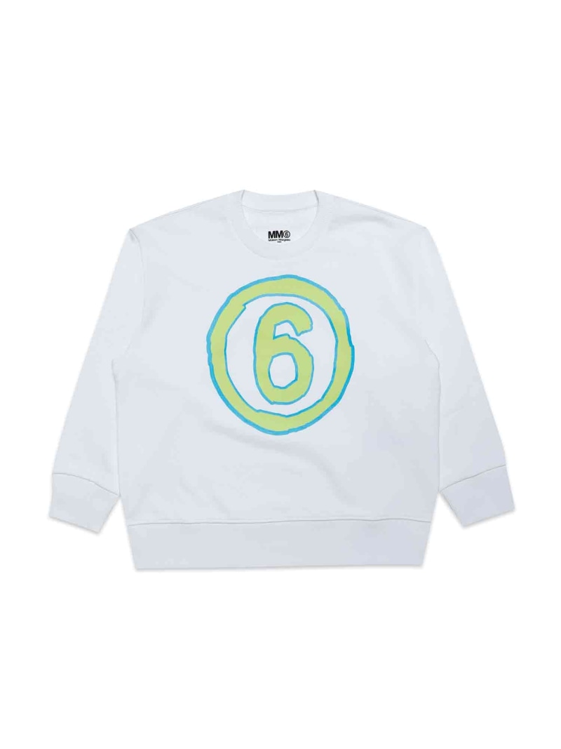 【SALE／67%OFF】MM6 Maison Margiela MM6 Maison Margiela Kids \u0026 Junior ブランドロゴスウェットプルオーバー シフォン トップス スウェット・トレーナー 白いこと 黒いこと【RBA_E】【貨物輸送無料】