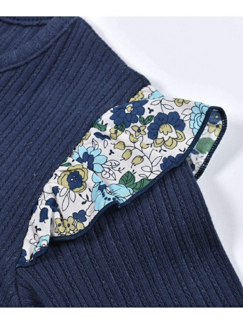 Slap Slip ワンピース風 刺繍 ラメ フリル 花柄 Baby ベビー 70 80cm ロンパース ベベ