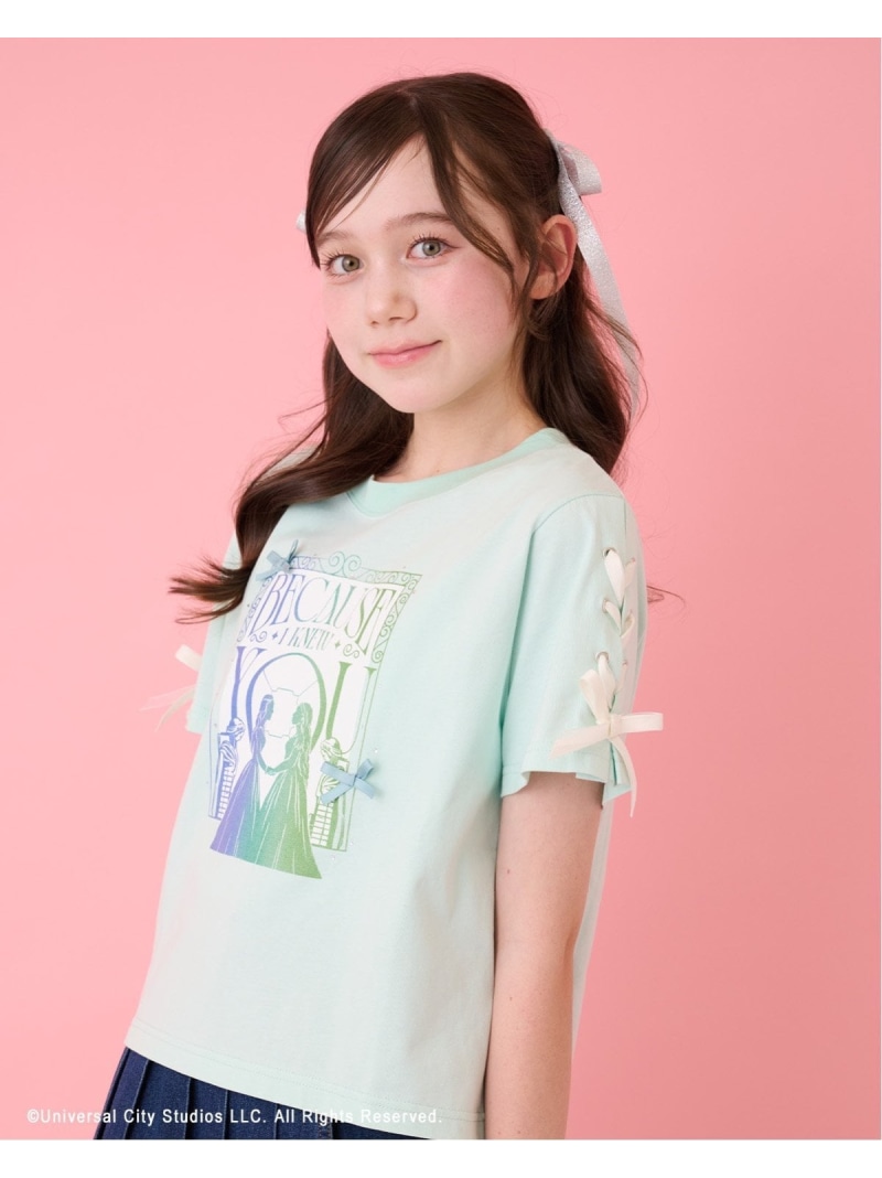 mezzo piano Junior 【WICKED】レースアップリボンアソートプルオーバー ナルミヤオンライン トップス カットソー・プルオーバー 薄墨色 サクラ色 緑であること【貨物輸送無料】