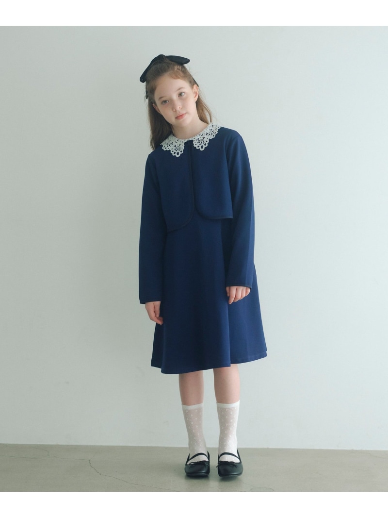 UNITED ARROWS green label relaxing リップル セット ワンピース / キッズ 140cm-160cm ユナイテッドアローズ グリーンレーベルリラクシング ワンピース・ドレス ワンピース ネイビー【送料無料】