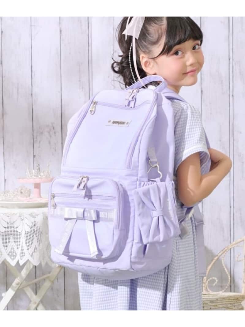 mezzo piano ポーチ付ロゴリボンリュック容量約24L ナルミヤオンライン バッグ リュック・バックパック ネイビー パープル【送料無料】 13,490円