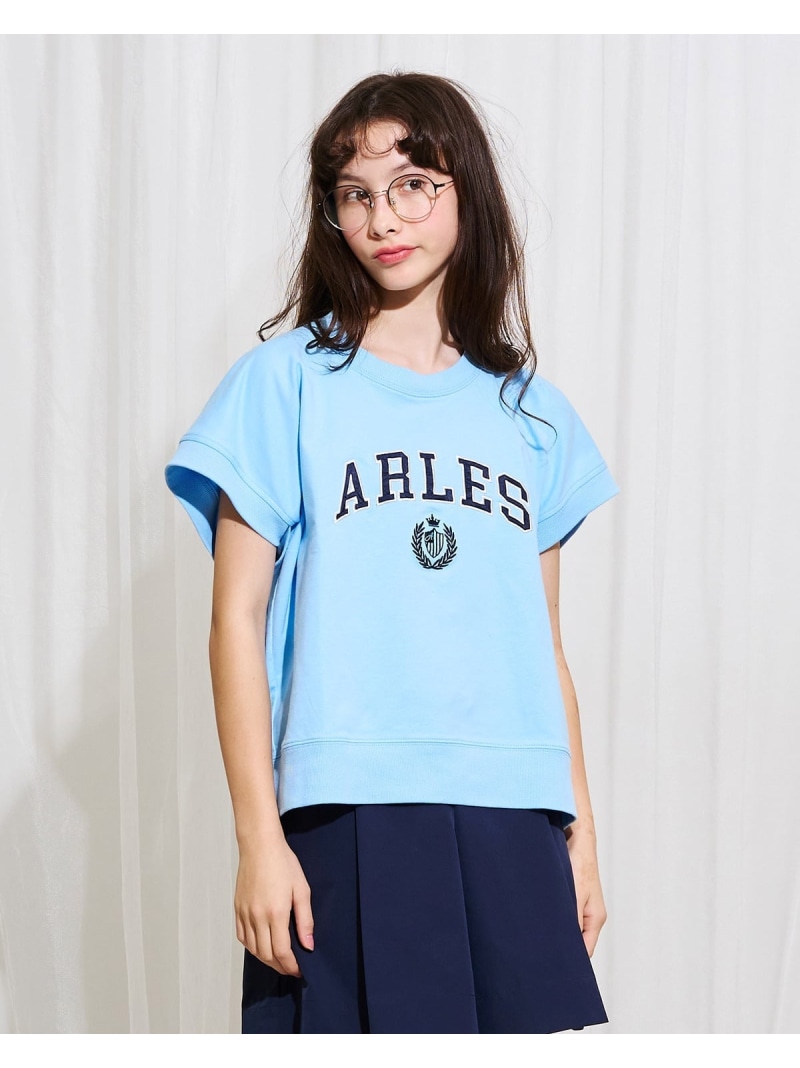 POM PONETTE AMI 【AMI】ワッペン刺しゅう変形プルオーバー ナルミヤオンライン トップス カットソー・Tシャツ グレー ブルー【送料無料】