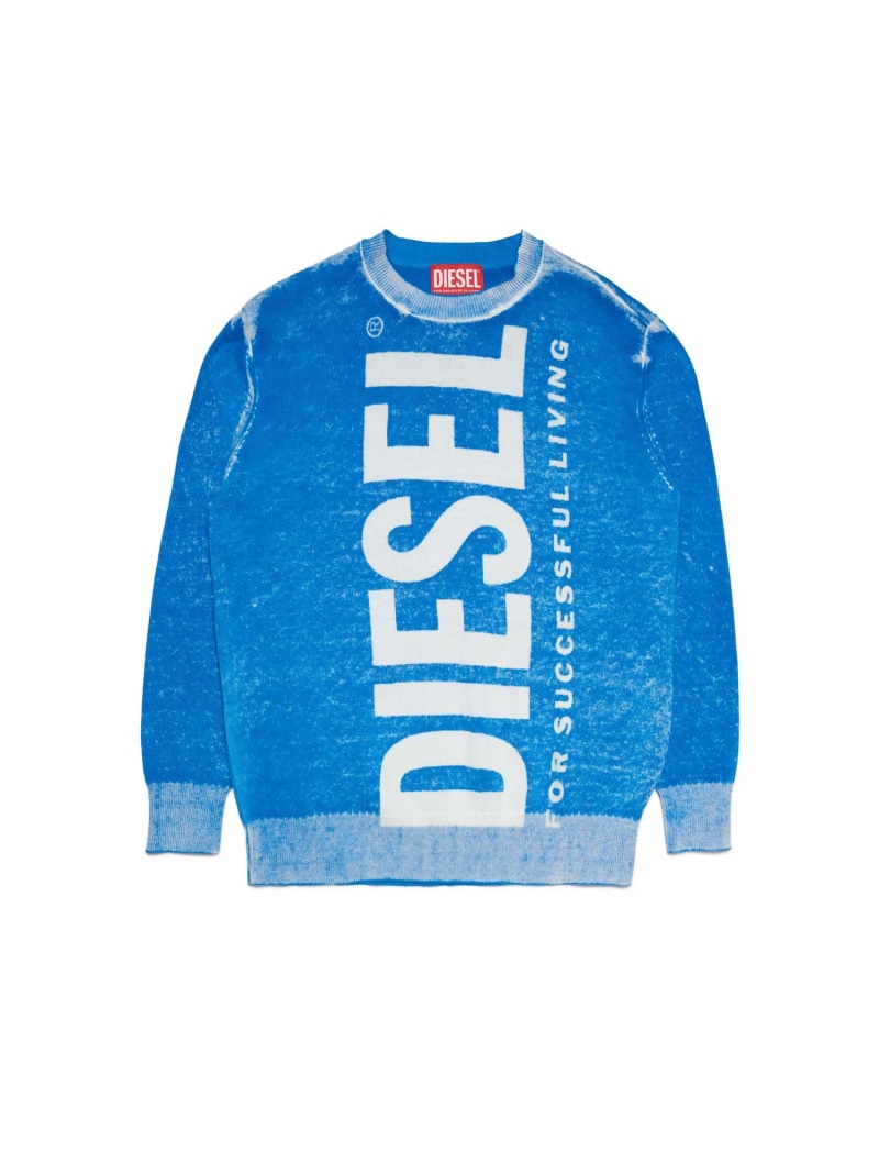 【SALE／62%OFF】DIESEL DIESEL ディーゼル Kids \u0026 Junior ブランドロゴニット シフォン トップス ニット ブラック ブルー【RBA_E】【送料無料】