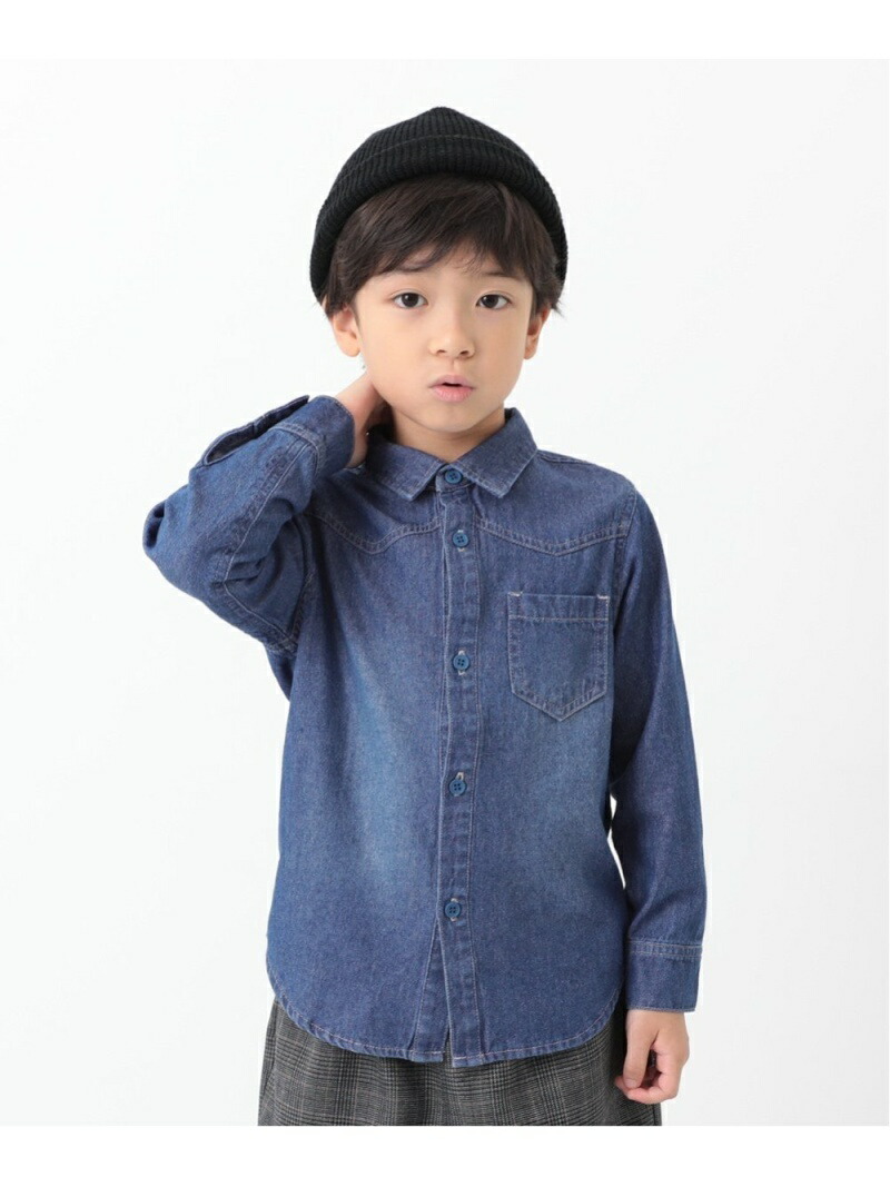 楽天市場 Sale 50 Off Devirock デニムシャツ ブラウス ダンガリーデビロック 子供服 キッズ デビロック シャツ ブラウス シャツ ブラウスその他 ブルー ネイビー Rba E Rakuten Fashion Kids