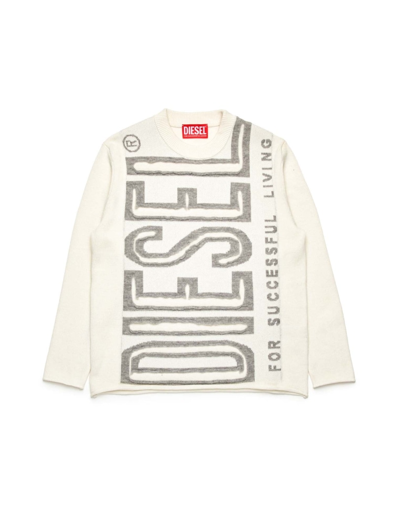 【SALE／53%OFF】DIESEL DIESEL ディーゼル Kids \u0026 Junior ブランドロゴニット シフォン トップス ニット ホワイト【RBA_E】【送料無料】
