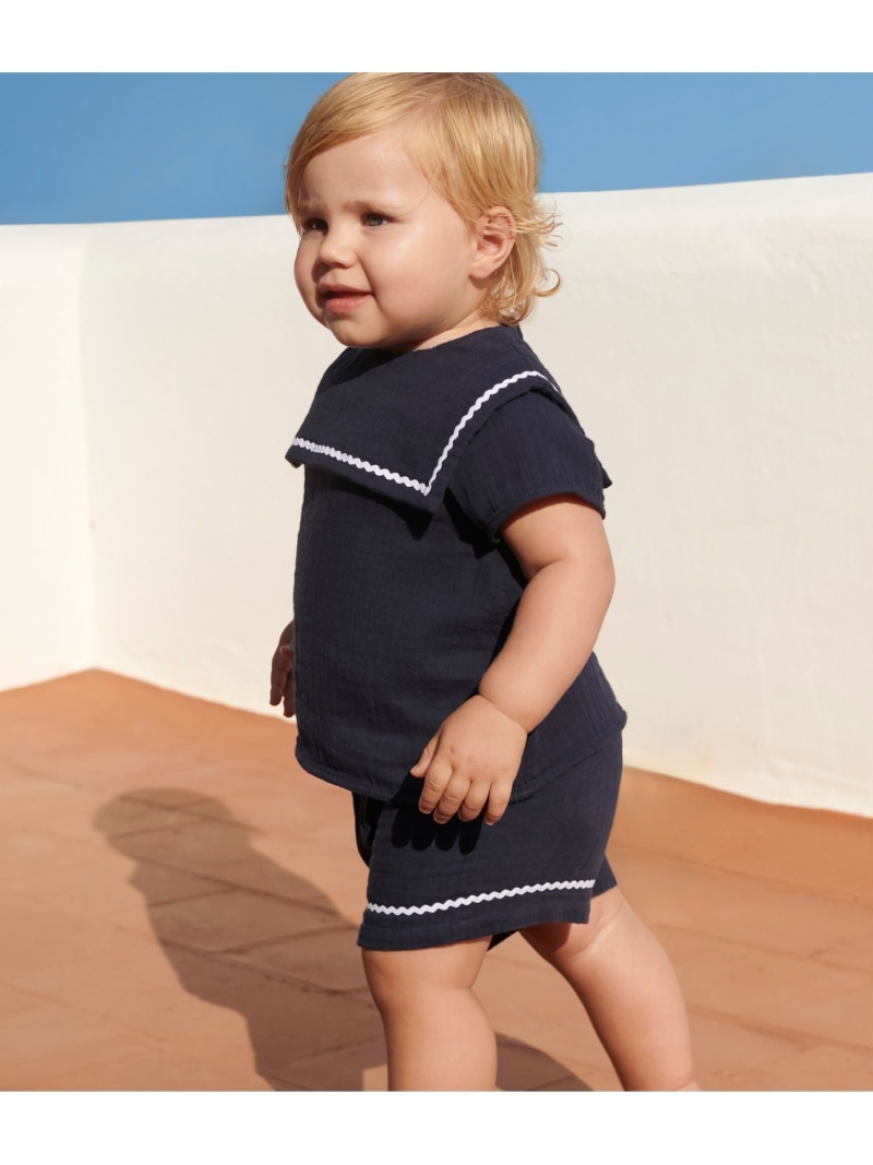 【SALE／20%OFF】PETIT BATEAU ベビー2点セット プチバトー トップス シャツ・ブラウス ネイビー【RBA_E】【送料無料】｜ Fashion Kids