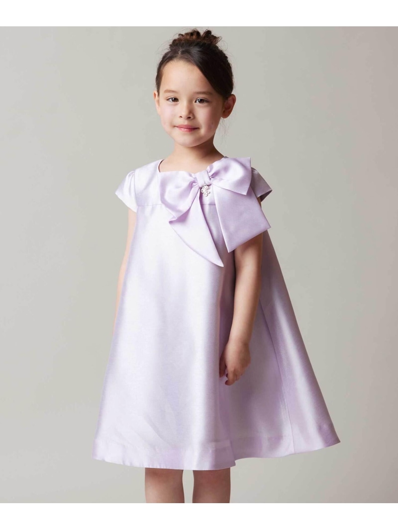 Tartine et Chocolat 【日本製】トゥインクルバックサテン 肩リボンモチーフ フォーマルドレス(90-140cm) ベベ オンライン ストア ワンピース・ドレス ドレス ネイビー パープル【送料無料】｜ Fashion Kids