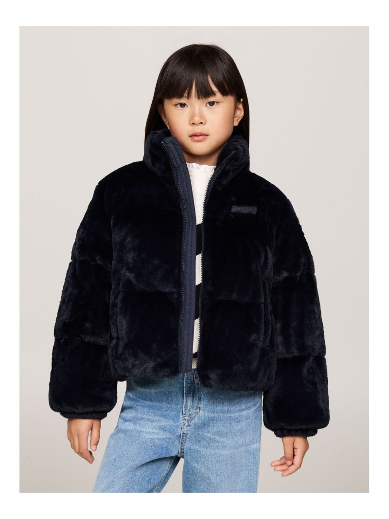 【SALE／50%OFF】TOMMY HILFIGER (K)TOMMY HILFIGER(トミーヒルフィガー) GIRLS ニューヨークエコファージャケット トミーヒルフィガー トップス カットソー・Tシャツ ネイビー【RBA_E】【送料無料】