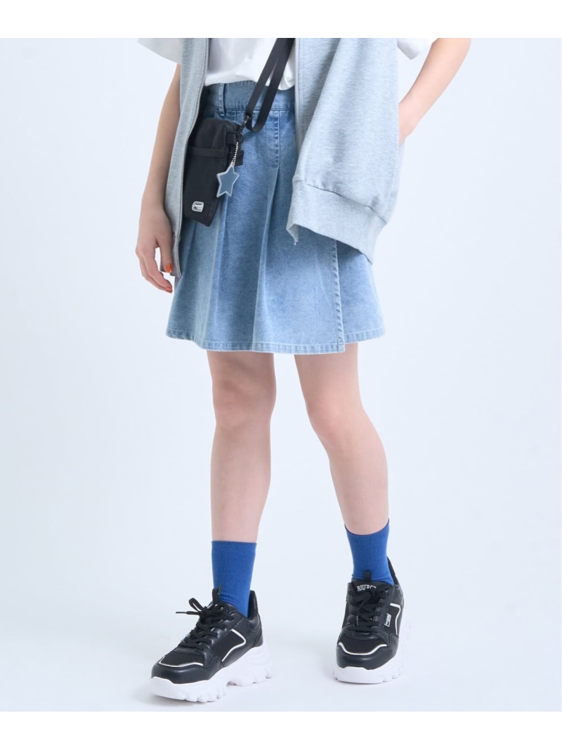 【SALE／30%OFF】pom ponette junior 【130cmあり】【接触冷感】ラップデニムキュロット ナルミヤオンライン パンツ その他のパンツ ブルー【RBA_E】【送料無料】｜ Fashion Kids