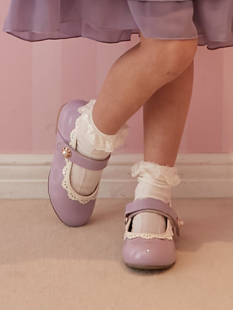 Axes Femme K アクシーズファム パール釦付きエナメルパンプス Kids Axes Femme K アクシーズファム パール釦付きエナメルパンプス Kids