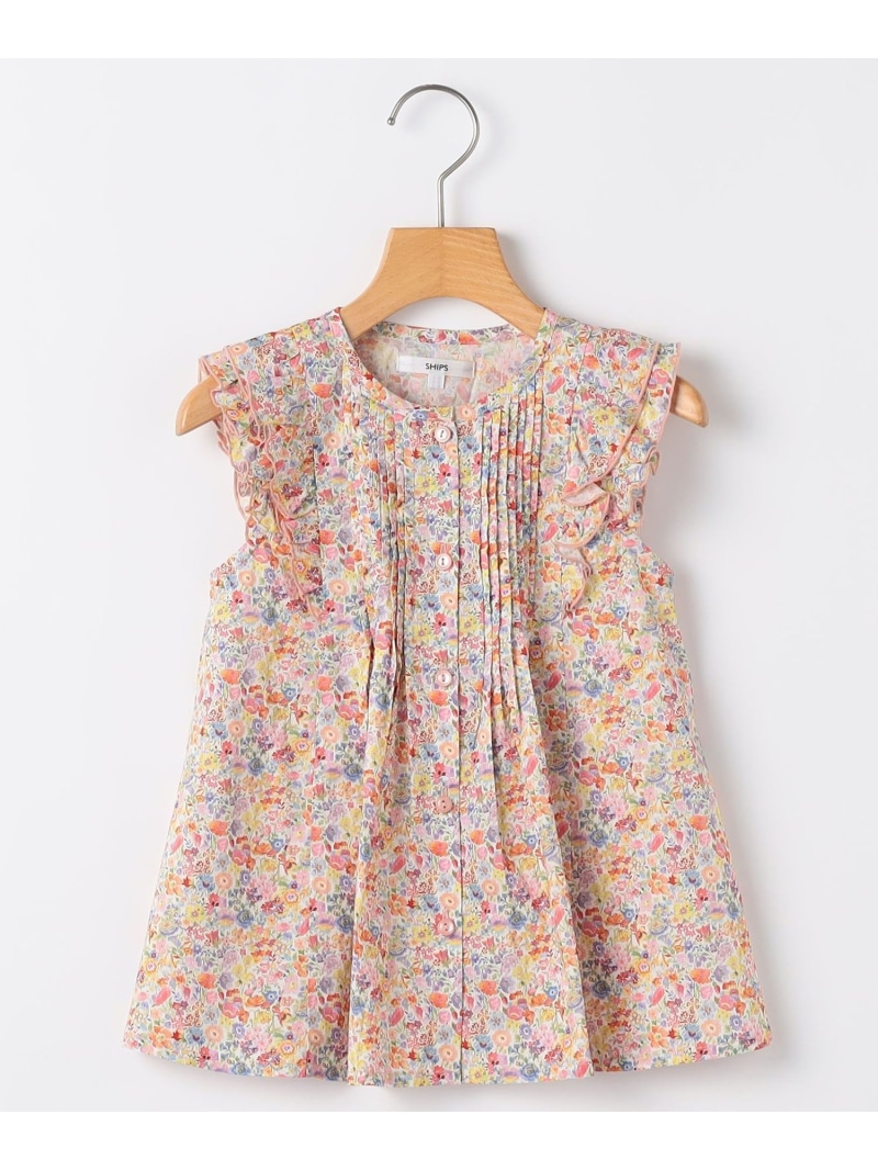 SHIPS KIDS SHIPS KIDS:140cm / リバティ フリル ブラウス シップス トップス シャツ・ブラウス レッド ブルー【送料無料】