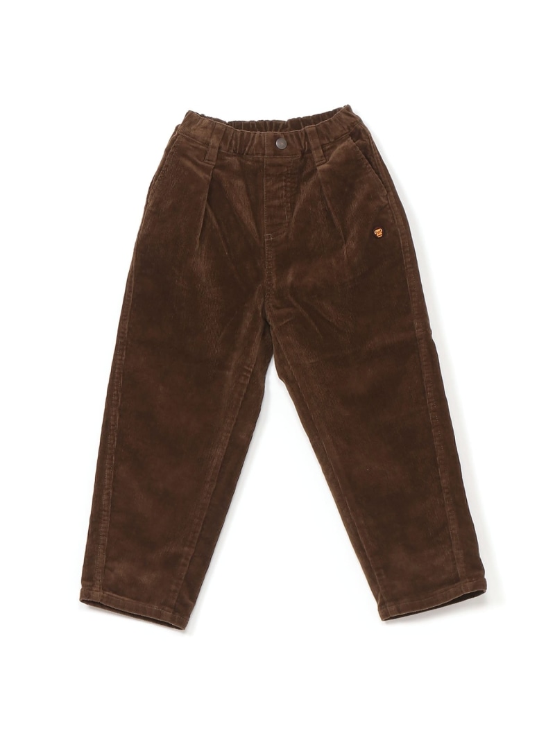 A BATHING APE ONE POINT CORDUROY CURVED PANTS ア ベイシング エイプ パンツ その他のパンツ ブラウン【送料無料】