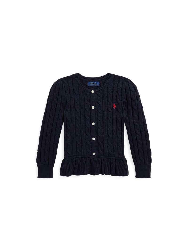 POLO RALPH LAUREN (ガールズ 2才~6才)有線テレビ編み物 綿織物 ペプラム ジレー ラルフローレン トップス ジレー 米国海軍【貨物輸送無料】