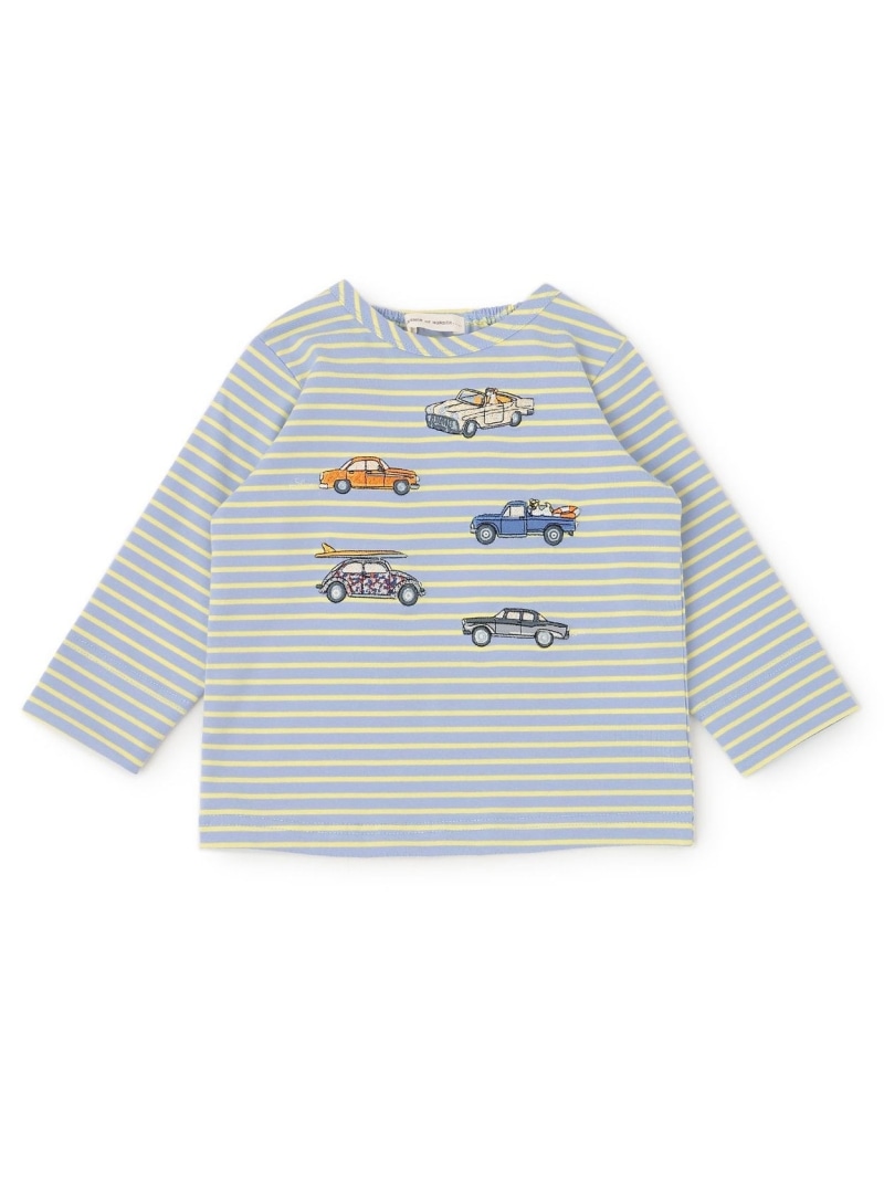 SENSE OF WONDER リバティクルマ刺しゅう長袖Tシャツ ナルミヤオンライン トップス カットソー・Tシャツ ブルー グレー【送料無料】
