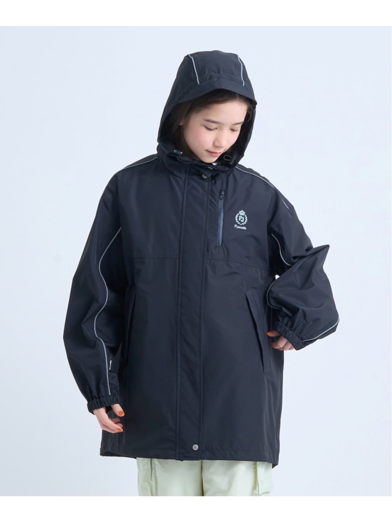 pom ponette junior 【透湿撥水】【晴雨兼用】サコッシュつき撥水厚地の外套 ナルミヤオンライン 流行り物雑貨 余分の物の流行り物雑貨 米国海軍 青碧【貨物輸送無料】