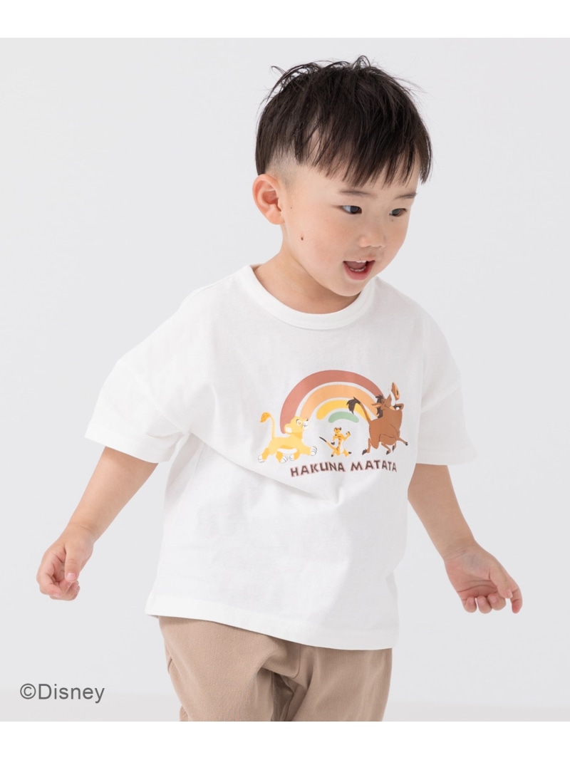 Disney ＜ライオンキング＞半袖Tシャツ チルツー トップス カットソー・Tシャツ ホワイト グリーン イエロー画像