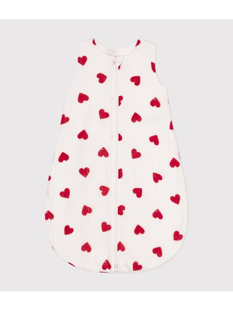 PETIT BATEAU ダブルガーゼハートプリントジゴトゥーズ プチバトー マタニティウェア・ベビー設備 余分の物のもの言う花グッズ 白いこと【貨物輸送無料】