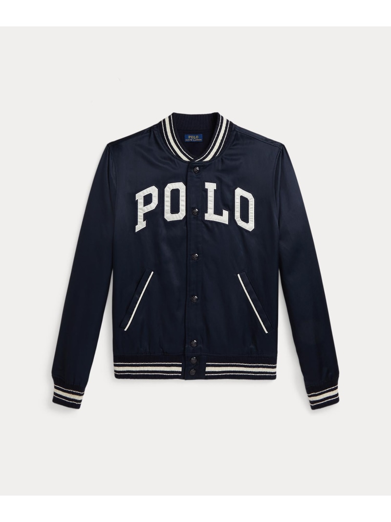 POLO RALPH LAUREN (ボーイズ 8才~20才)ロゴ サテン ベースボール ジャケット ラルフローレン ジャケット・アウター ブルゾン・ジャンパー ネイビー【送料無料】