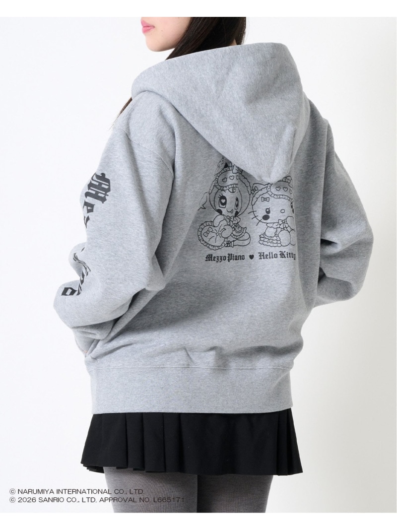 ナルミヤキャラクターズ ハローキティ×ベリエちゃん ジップパーカ ナルミヤオンライン トップス カットソー・Tシャツ グレー【送料無料】