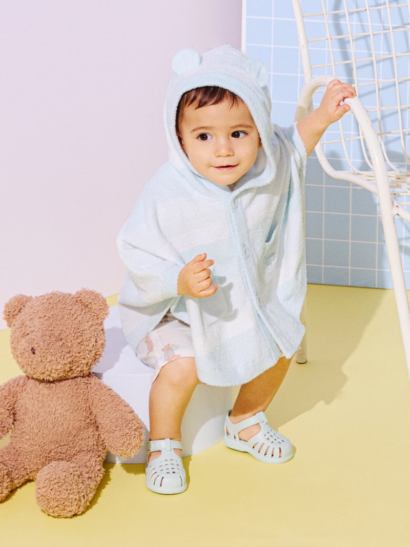 gelato pique 【BABY】グラデーションボーダーポンチョ ジェラートピケ トップス パーカー・フーディー サクラ色【貨物輸送無料】