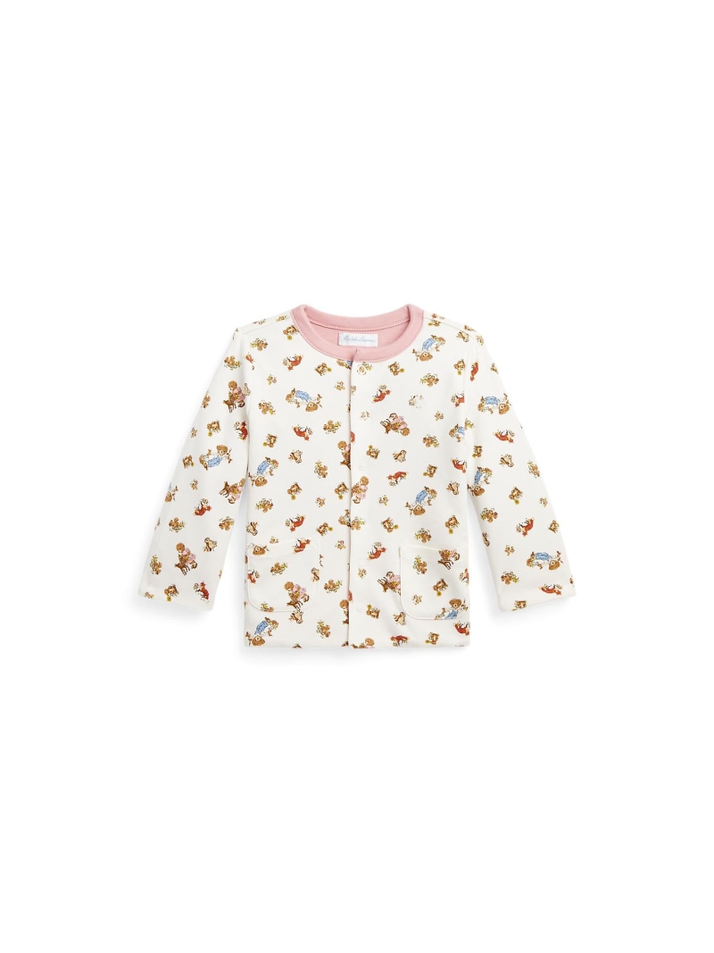 POLO RALPH LAUREN (もの言う花)Polo ベア リヴァーシブル 綿織物 上衣 ラルフローレン トップス ジレー サクラ色【貨物輸送無料】