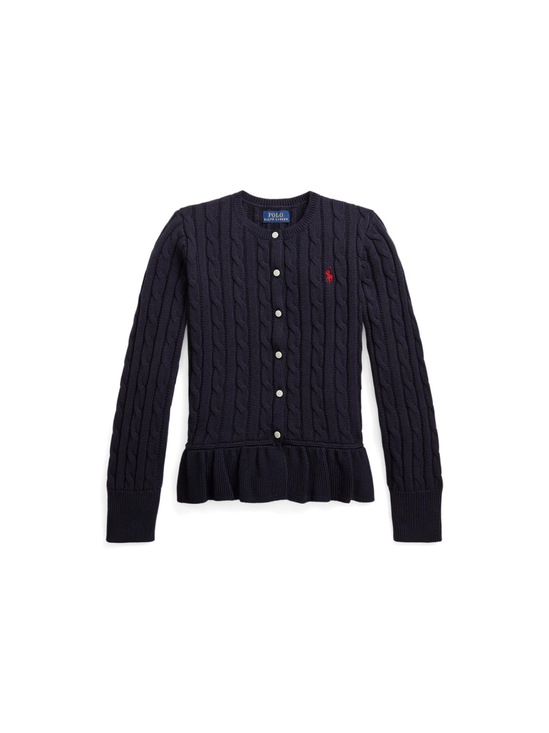 POLO RALPH LAUREN (ガールズ 7才~16才)有線テレビ編み物 綿織物 ペプラム ジレー ラルフローレン トップス ジレー 米国海軍【貨物輸送無料】