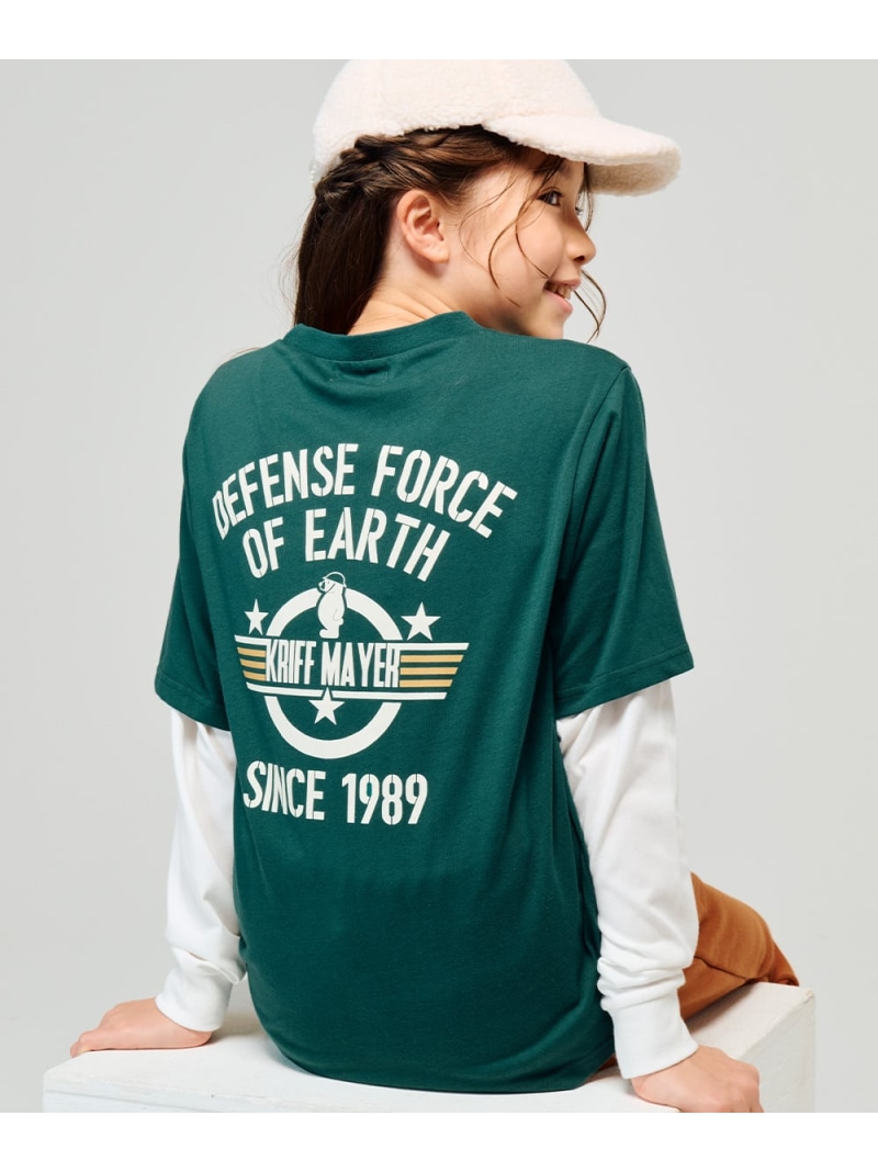 KRIFF MAYER (K)ぬくテクJOIN-T(地球防衛軍) クリフメイヤー トップス カットソー・Tシャツ グリーン ネイビー ホワイト レッド画像