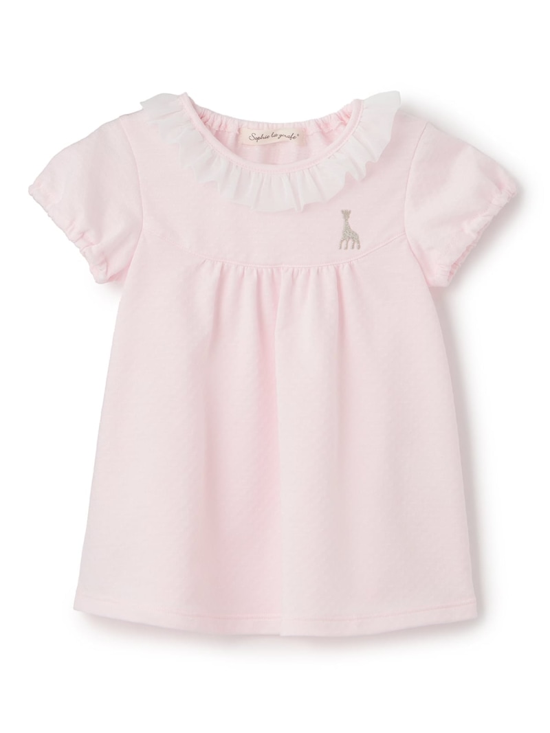 Sophie la girafe ブライト天竺半袖Tシャツ【日本製】 ナルミヤオンライン トップス カットソー・Tシャツ ホワイト ピンク【送料無料】