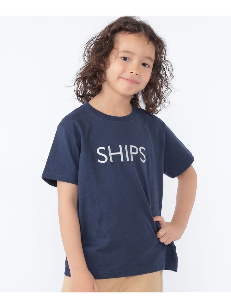 SHIPS KIDS SHIPS KIDS:100~130cm / SHIPS ロゴ 半袖Tシャツ シップス トップス カットソー・Tシャツ ホワイト ネイビー カーキグリーン【送料無料】