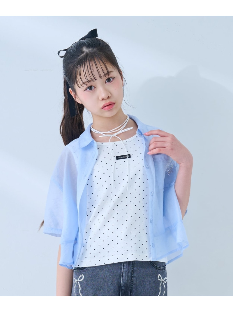【SALE／30%OFF】mezzo piano Junior シアーシャツ&タンクトップセット ナルミヤオンライン トップス シャツ・ブラウス イエロー ブルー【RBA_E】【送料無料】｜ Fashion Kids