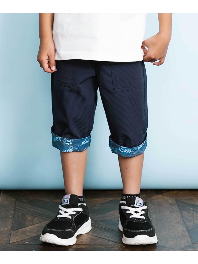 WASK 6分丈 恐竜プリントコードストレッチパンツ(100~160cm) ベベ オンライン ストア パンツ その他のパンツ ネイビー ベージュ【送料無料】