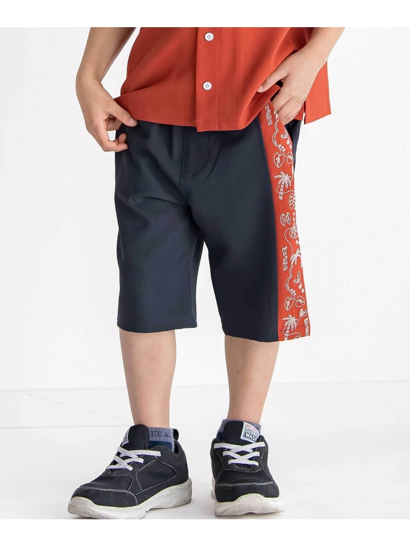 WASK 5.5分丈 パームステッチバイカラー トロストレッチパンツ(110~160cm) ベベ オンライン ストア パンツ その他のパンツ ネイビー【送料無料】